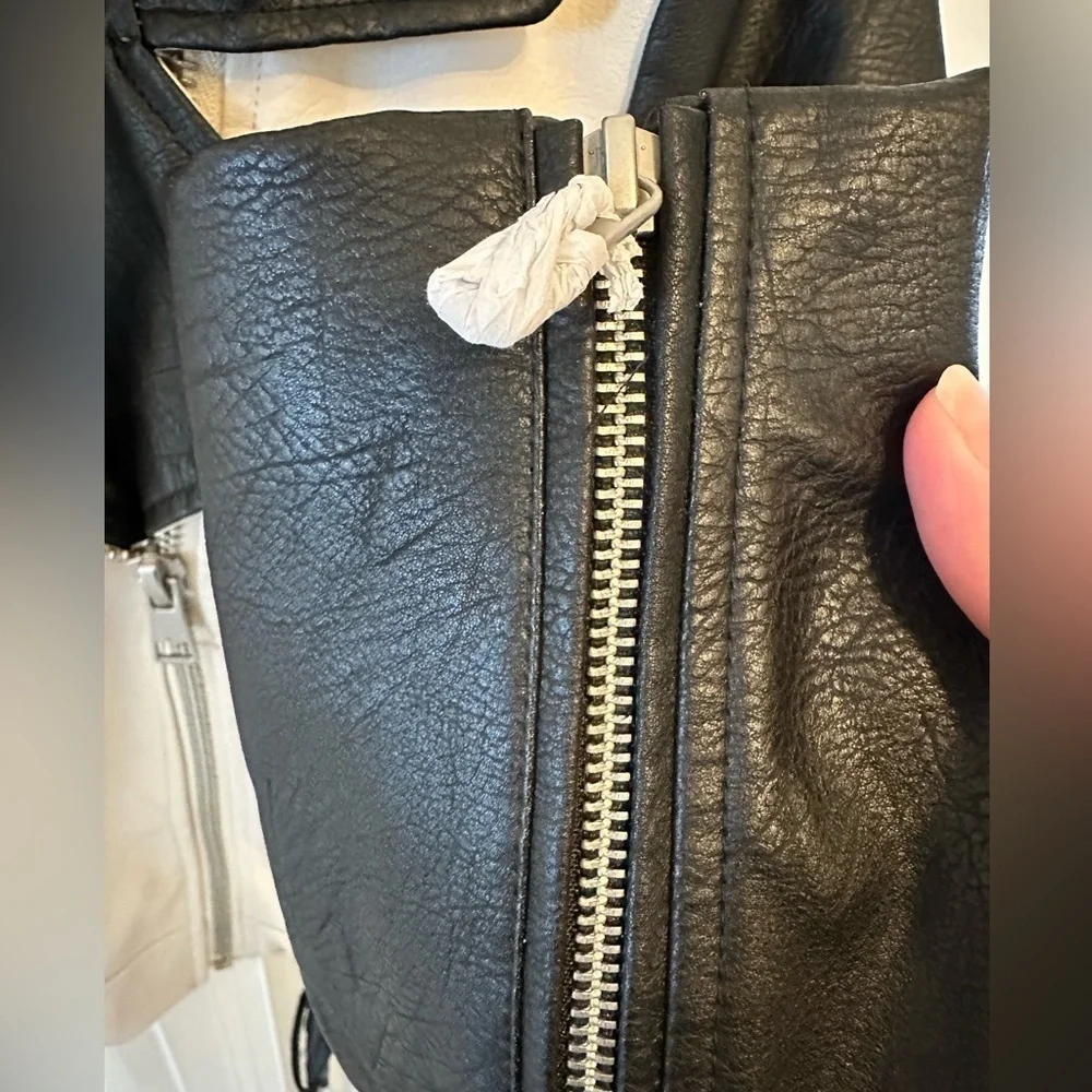 Only vegan leather biker black/white extra small - Picture 4 of 6